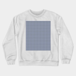 Gingham Checkered Buffalo Plaid Navy Blue and White Pattern Crewneck Sweatshirt